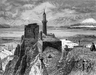 Van lake and fortress, 19th century. Artist: Unknown