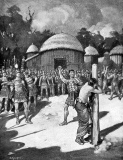 The scourging of Boadicea, 60 AD, (c1920). Artist: JR Skelton