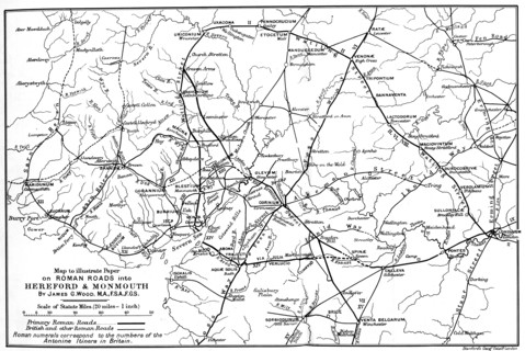 Roman roads into Hereford and Monmouth.Artist: James G Wood