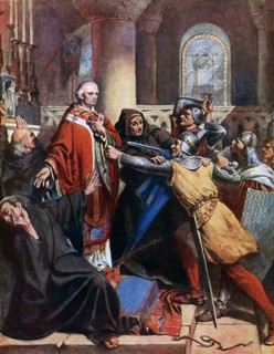 'Death of Becket', 1170, (19th century).Artist: John Cross