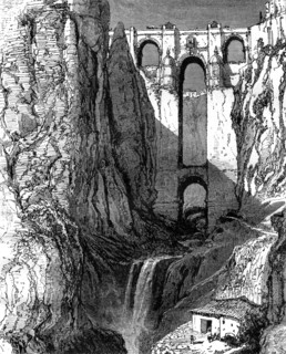 Puente Nuevo, Ronda, Spain, 19th century.  Artist: Harry Fenn