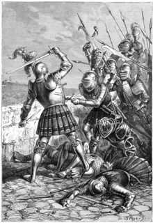 Pierre du Terrail defending the bridge at Garigliano, Italy, 1898. Artist: Barbant