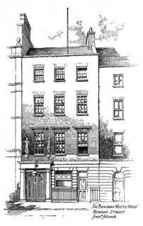 Sir Benjamin West's house, Newman Street, London, 1912. Artist: Frederick Adcock