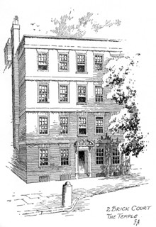 Oliver Goldsmith's house, 2 Brick Court, Temple, London, 1912. Artist: Frederick Adcock