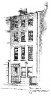 John Constable's house, Charlotte Street, Bloomsbury, London, 1912. Artist: Frederick Adcock