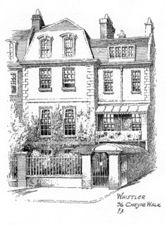 Whistler's house, 96 Cheyne Walk, Chelsea, London, 1912. Artist: Frederick Adcock