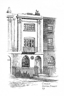 Thomas Carlyle's house, Ampton Street, London, 1912. Artist: Frederick Adcock