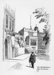 The Charterhouse from the square, London, 1912.Artist: Frederick Adcock