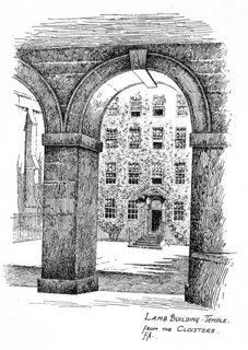 Lamb Building, Temple, from the cloisters, London, 1912. Artist: Frederick Adcock