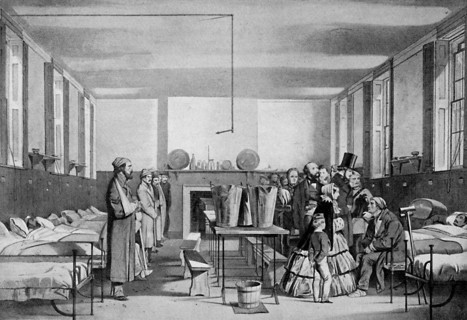 The royal visit to Brompton Hospital, 1850s, (c1920). Artist: Unknown
