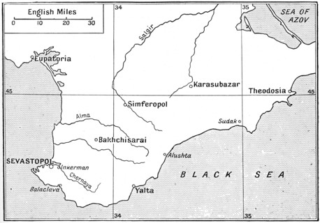 Map of the area where the Crimean War was fought in the 1850s, (c1920). Artist: Walter Hutchinson