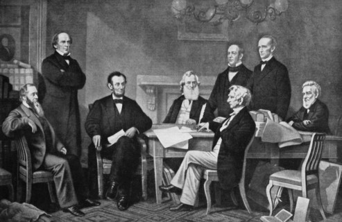 The first reading of the proclamation of emancipation, 1863, (c1920). Artist: Unknown