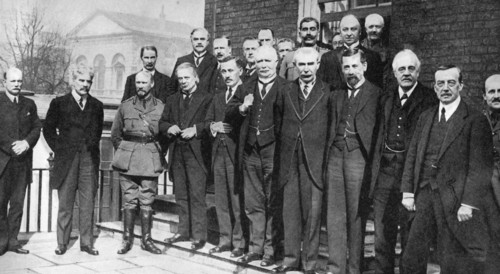 David Lloyd George, British Prime Minister, with some of his colleagues, 1917 (1936). Artist: Unknown