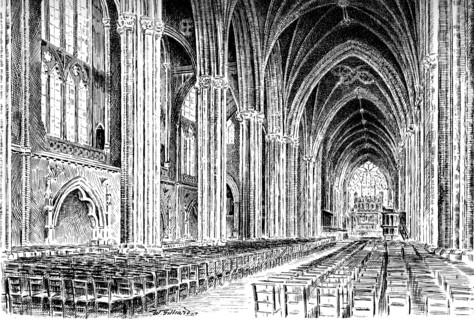 Interior of Bristol Cathedral, 1908-1909.Artist: W Gilliard