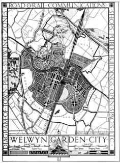 Map of Welwyn Garden City, Hertfordshire, England, 1926. Artist: Unknown