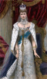 Queen Alexandra in full coronation robes, 1902. Artist: Unknown