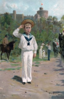 Edward, Prince of Wales, saluting the colours, 1902. Artist: Unknown