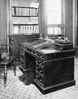 Chair & Desk of Charles Dickens, used at Gadshill, 1923.Artist: Rischgitz Collection