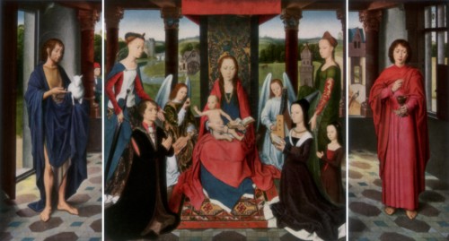'The Virgin and Child with Saints and Donors (The Donne Triptych)', c1478 (1927). Artist: Dirck Bouts