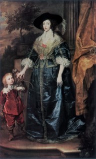 'Queen Henrietta Maria and her dwarf Sir Jeffrey Hudson', c1633, (1927). Artist: Anthony van Dyck