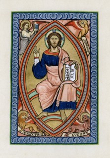 Christ in glory with the symbols of the four Evangelists, c1200. Artist: Unknown