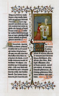 Hannah before Eli the high priest, 1413-1419. Artist: Unknown