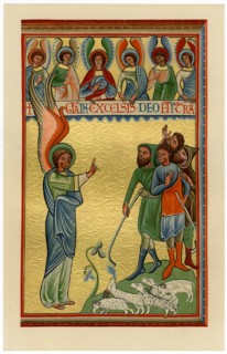 The angel and the shepherds, late 12th century. Artist: Unknown