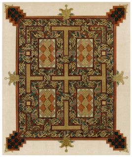 Page from the Lindisfarne Gospels, 710-721 AD. Artist: Unknown
