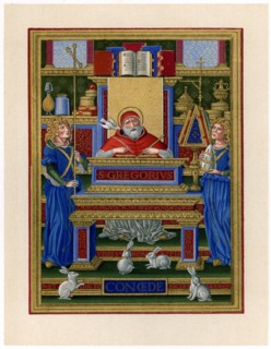 St Gregory the Great receiving inspiration from the Holy Spirit, c1490. Creators: Unknown, Giovan Pietro Birago.