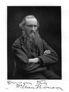 William Thomson, Lord Kelvin, Irish-Scottish mathematician, physicist and engineer, 1877. Artist: Unknown