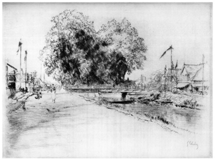 'Canal a Troyes', c1880-1930 (1924). Artist: Gustave Leheutre