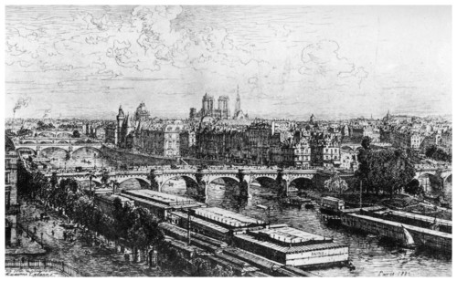 'Paris Pris du Louvre', c1850-1895 (1924). Artist: Maxime Lalanne