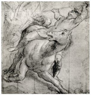 'Horseman Falling', c1565, (1937). Artist: Titian
