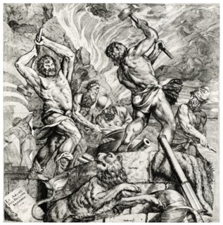 'Vulcan's Forge', 16th century, (1937). Artist: Cornelis Cort