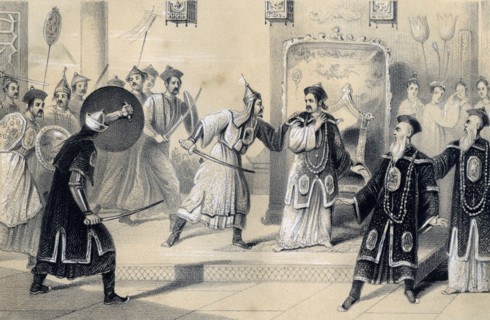 'The Emperor Weit-Soong and his court, taken prisoners by the Tartars', 1847. Artist: JW Giles