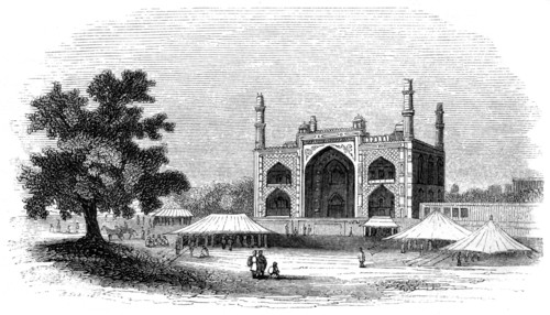 'The Gate of Akber's mausoleum', India, 1847. Artist: Robinson