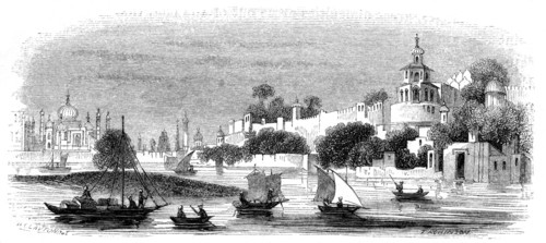 Town and fort of Agra, 1847. Artist: Robinson
