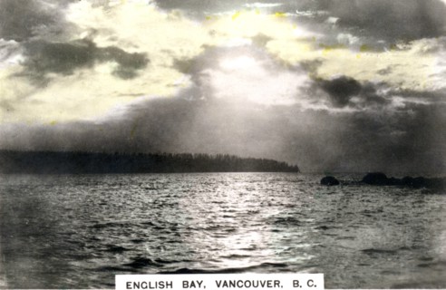 Sunset over English Bay, Vancouver, British Columbia, Canada, c1920s.Artist: Cavenders Ltd