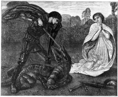 'St George and the Dragon', 1930s.Artist: Birket Foster