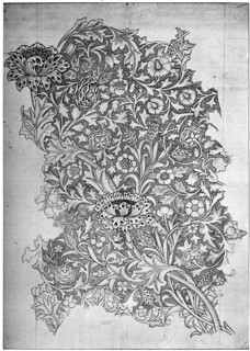 'Trent' pattern printed linen, 1892 (1934).Artist: William Morris