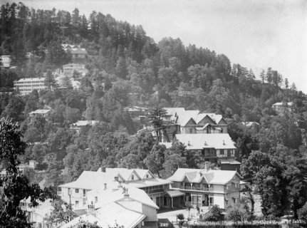 'Elysium Hotel, houses on the nothern slopes of Jakko', Shimla, India, early 20th century. Artist: Unknown