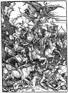 'The Four Horsemen of the Apocalypse', 1498, (1936).  Creator: Albrecht Durer.