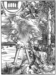'St John devouring the Book', 1498, (1936).Artist: Albrecht Dürer