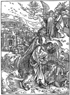 'The angel holding the keys of the abyss', 1498, (1936). Artist: Albrecht Dürer