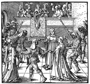 'Dance by Torchlight, Augsburg', 1516, (1936). Artist: Albrecht Dürer