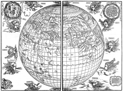 Johannes Stabius map of the world, 1515, (1936). Artist: Albrecht Dürer