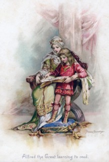 'Alfred the Great learning to read', 1897.Artist: Frances Brundage