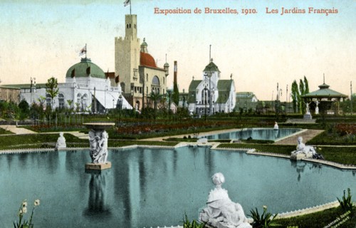 The French Garden, Universal Exhibition, Brussels, Belgium, 1910.Artist: Valentine & Sons