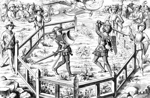 Single combat subjected to the judgement of God, 15th century (1849). Artist: Unknown