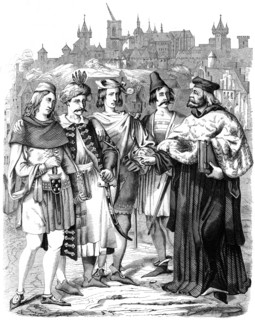 Vice-chancellor and students of different nationalities at the University of Prague, 1849. Artist: Unknown